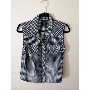 FADED GLORY Large Women's Button Down Western Cutout Shirt